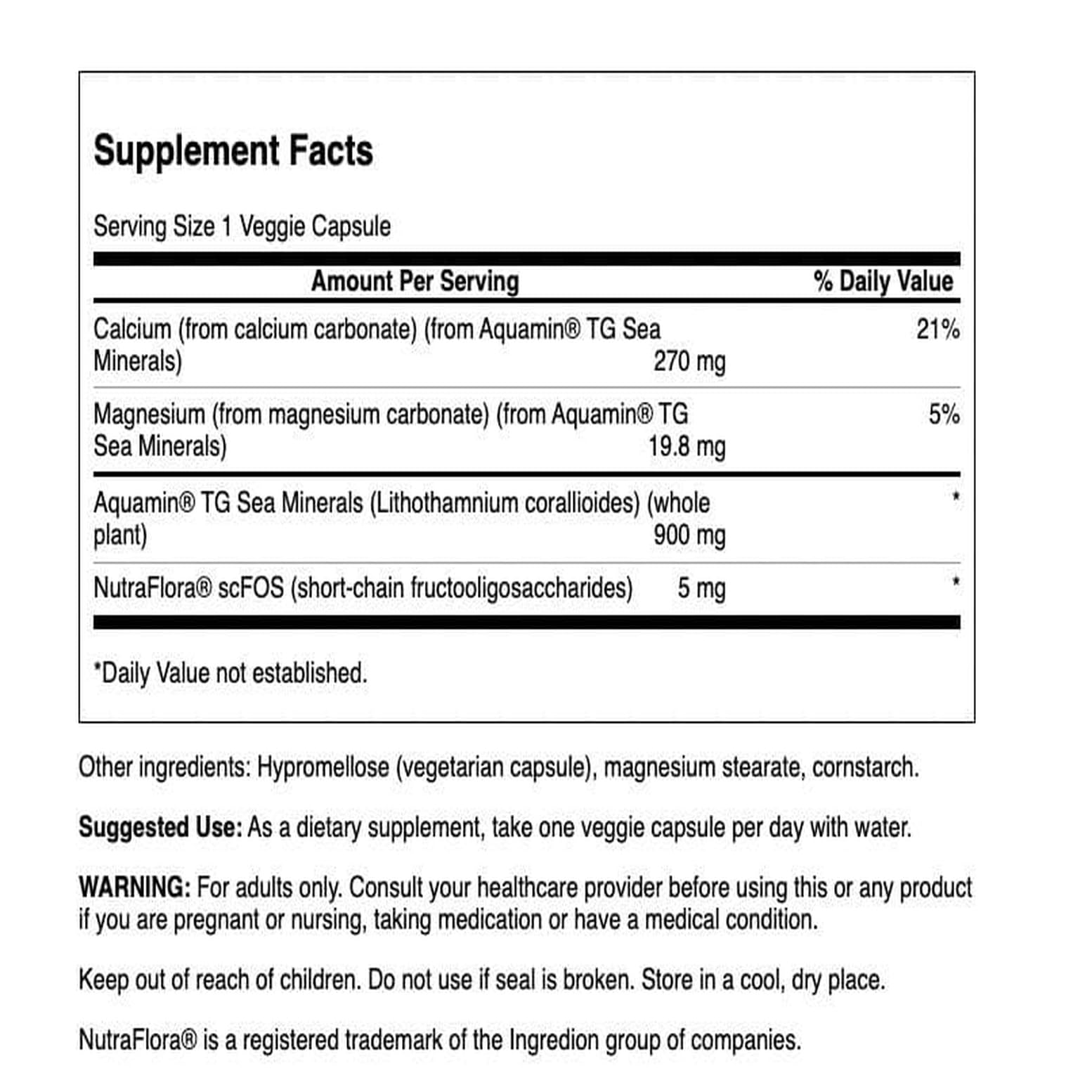 Swanson Aquamin Sea Minerals capsules close-up showing vegetarian capsules