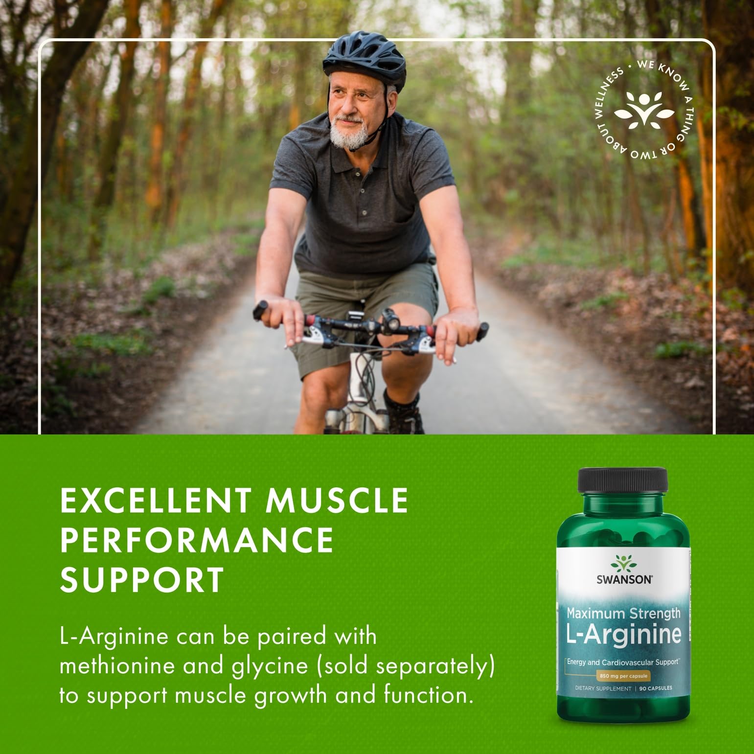 Swanson Arginina 850 mg: cápsulas listas para combinar con rutina de entrenamiento