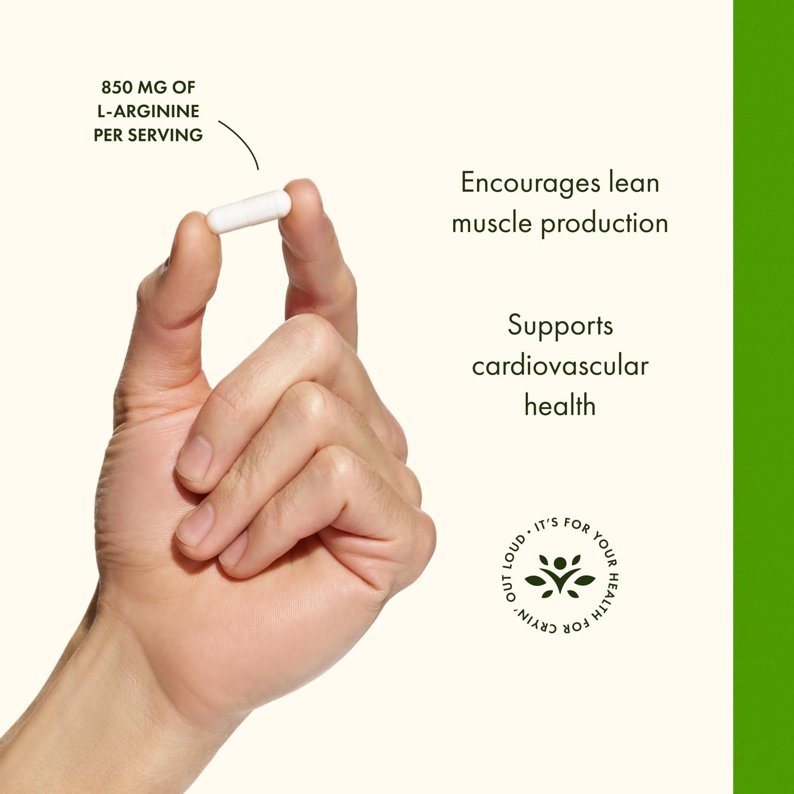 Swanson Arginina 850 mg: etiqueta nutricional legible para consulta rápida