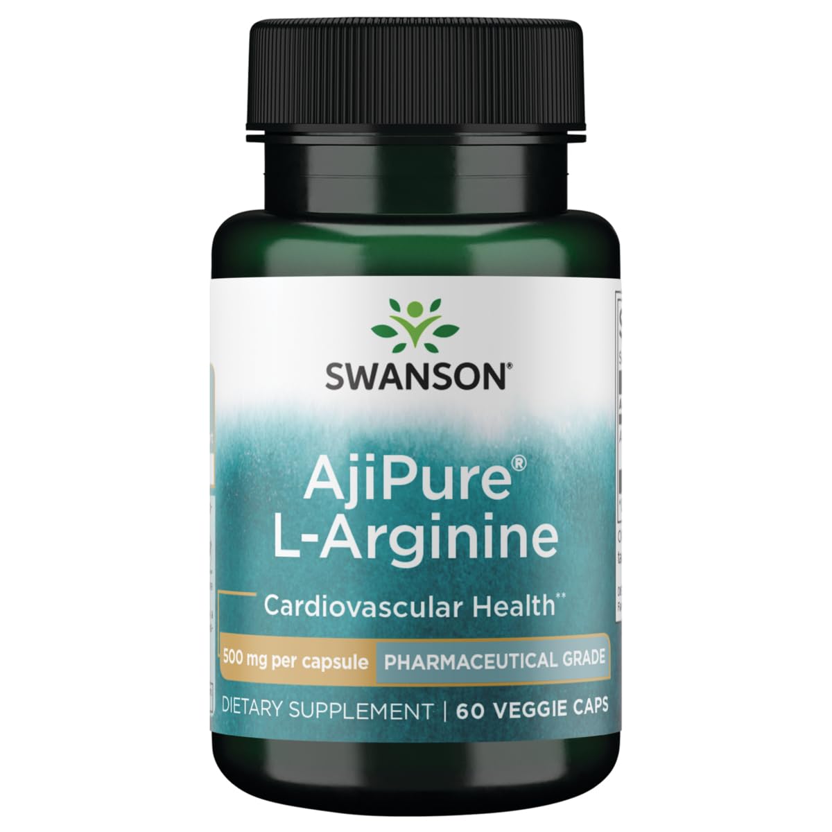 Swanson L-Arginine bottle for daily wellness support.