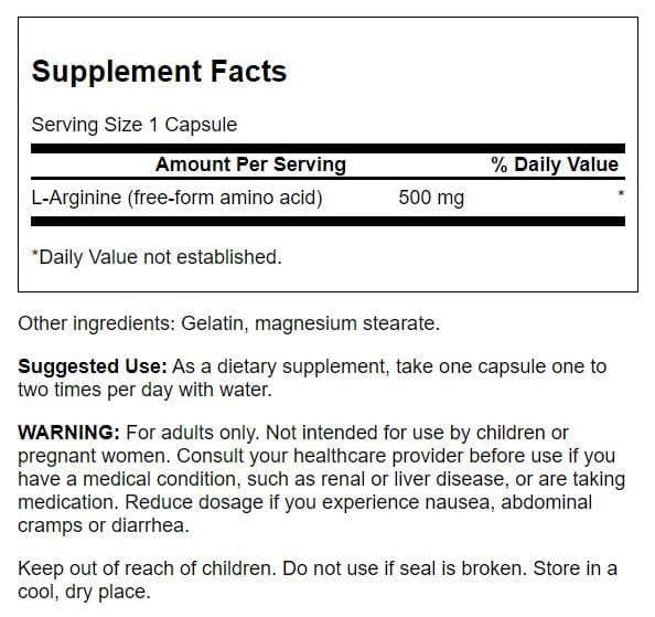 Swanson L-Arginine capsules stacked for easy daily supplementation