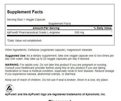 Swanson L-Arginine capsules close-up for daily amino acid support.