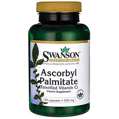 Swanson ASCORBYL Palmitate 250mg capsules close-up for daily use.