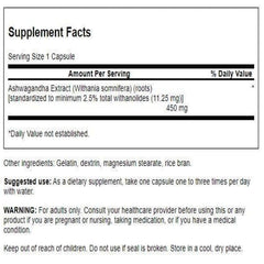 Swanson Ashwagandha extract bottle closeup highlighting natural wellness