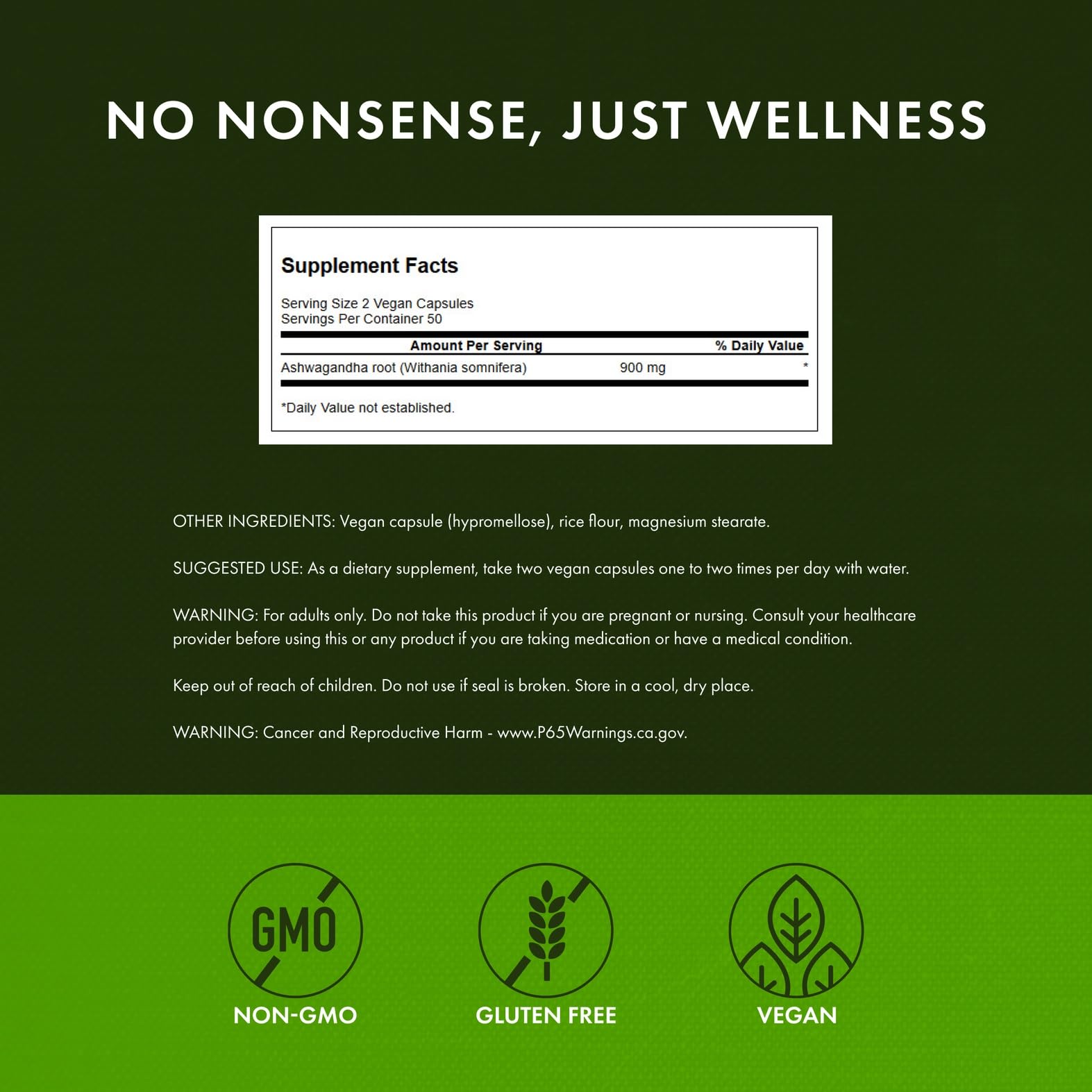 Close-up of Swanson Ashwagandha capsules shows convenient daily wellness support.