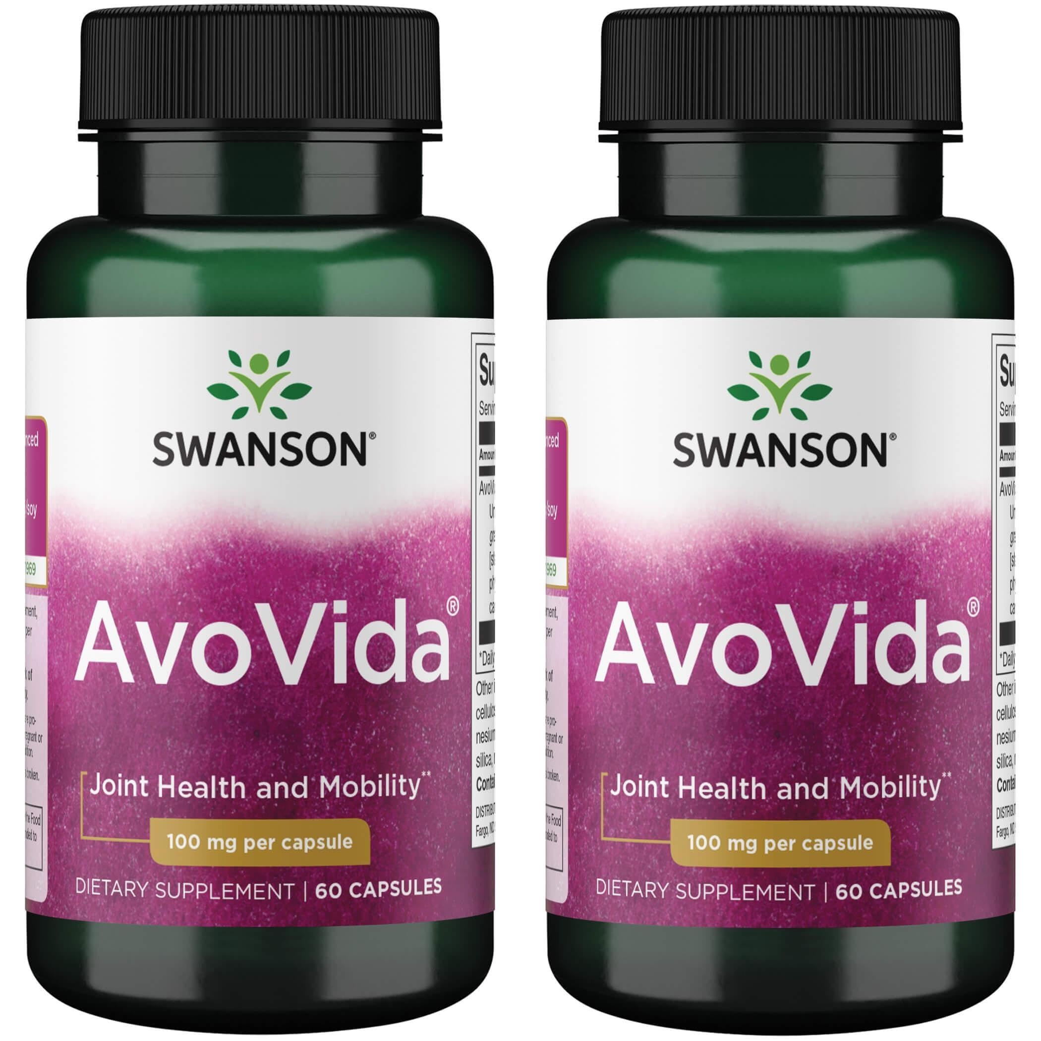 Swanson Avovida bottle of capsules for everyday flexibility and comfort.