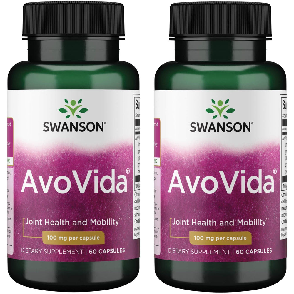 Swanson Avovida bottle of capsules for everyday flexibility and comfort.