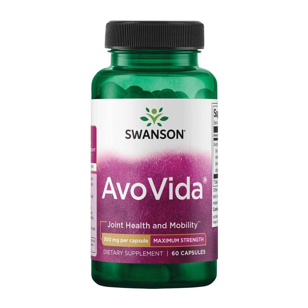 Swanson AvoVida bottle front showing branding for joint health support