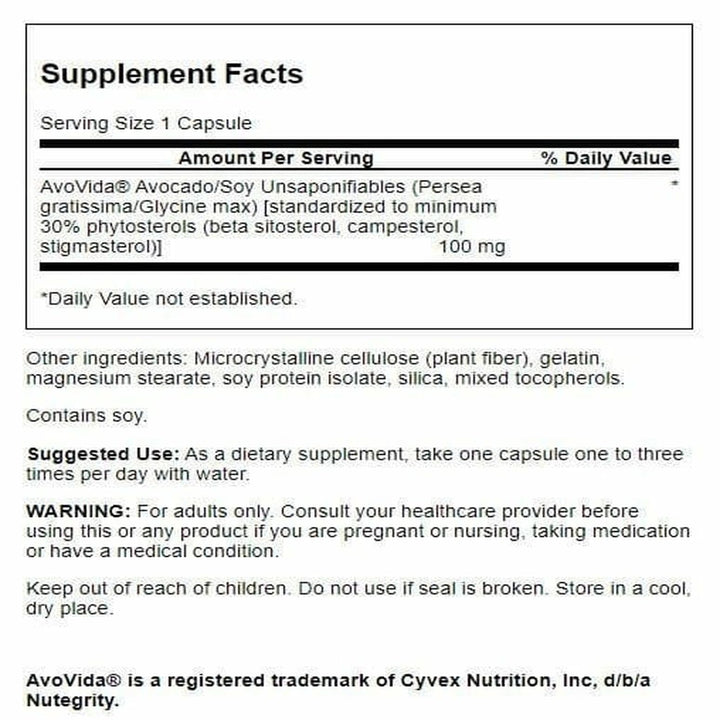 Swanson Avovida bottle side angle with label details for informed daily use.