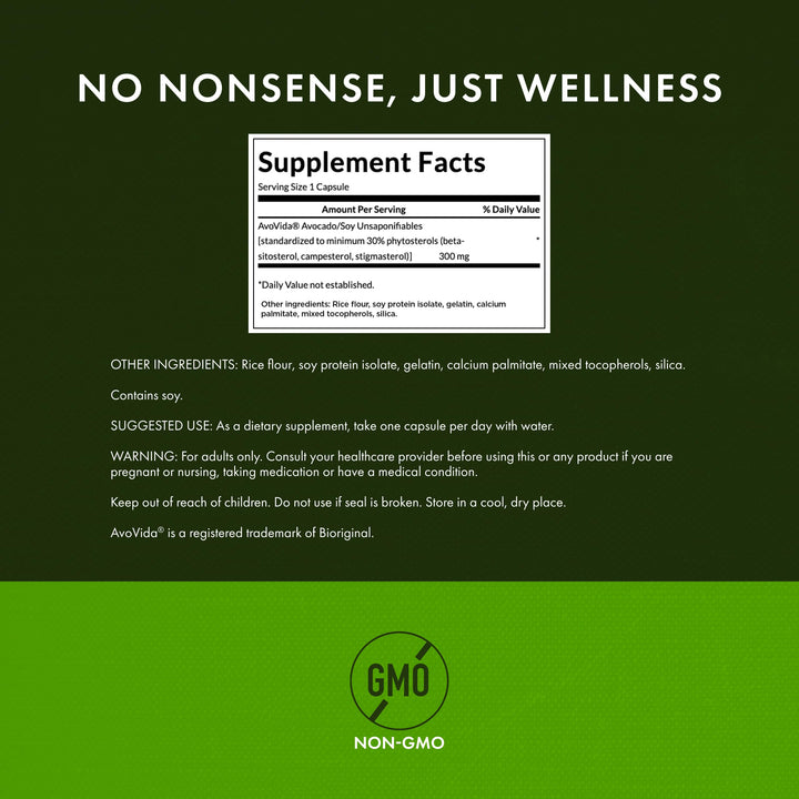 Closeup of Swanson AvoVida capsules for daily joint support