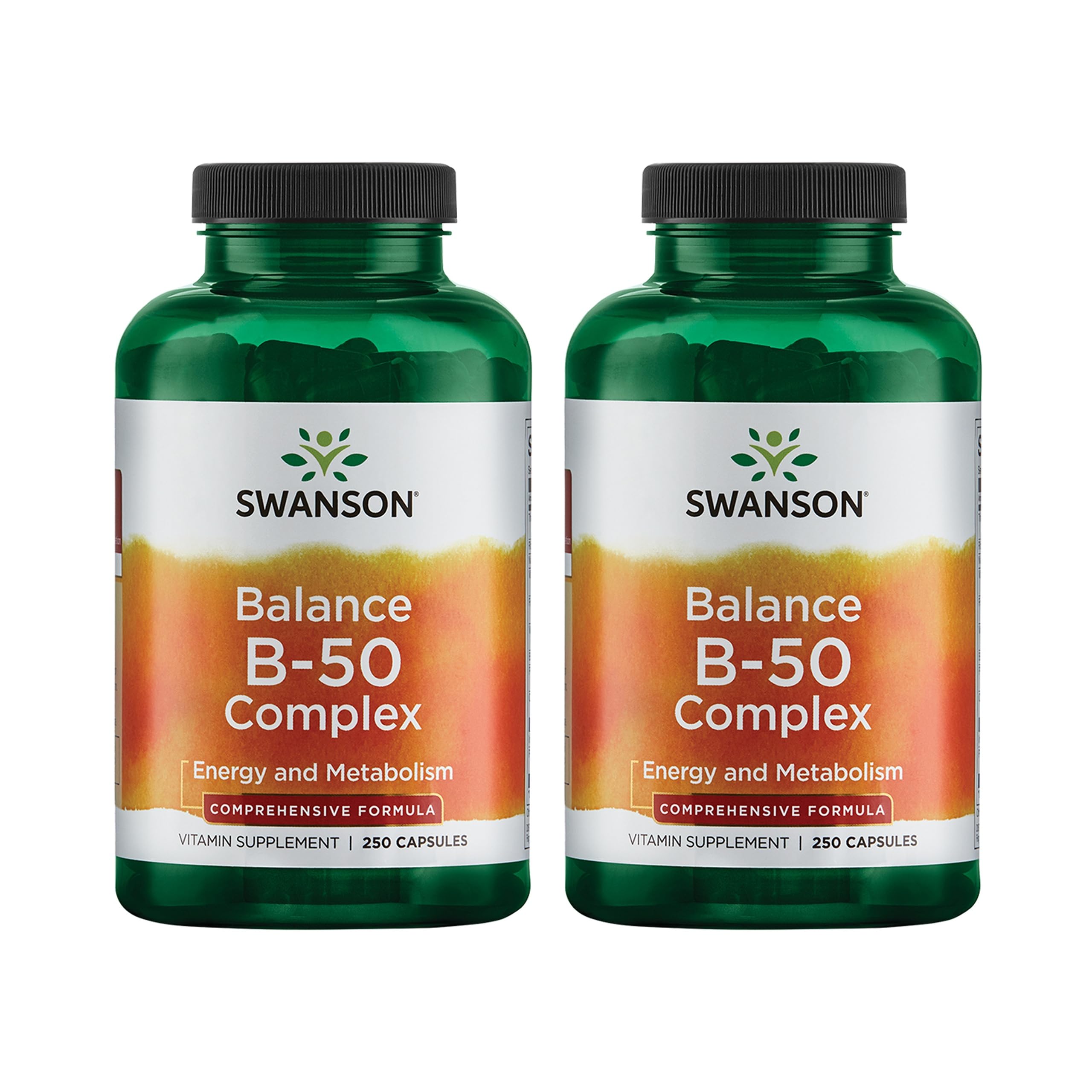 Swanson B-50 Balance bottle front showing high potency B vitamin complex for daily immune support