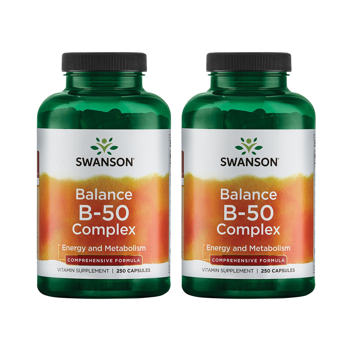 Swanson B-50 Balance bottle front showing high potency B vitamin complex for daily immune support