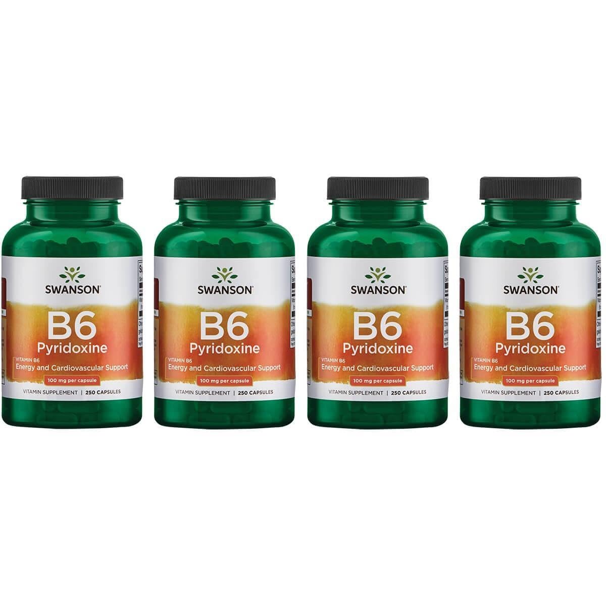 Swanson B6 Pyridoxine capsule for energy metabolism and heart health