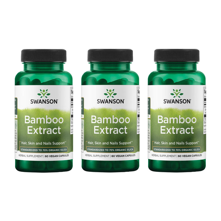 Swanson Bamboo Extract bottle with 60 capsules for daily wellness support.