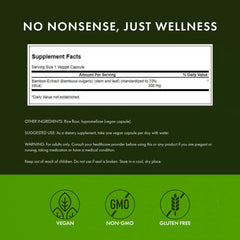 Close-up of Swanson Bamboo Extract capsules ready for daily use.