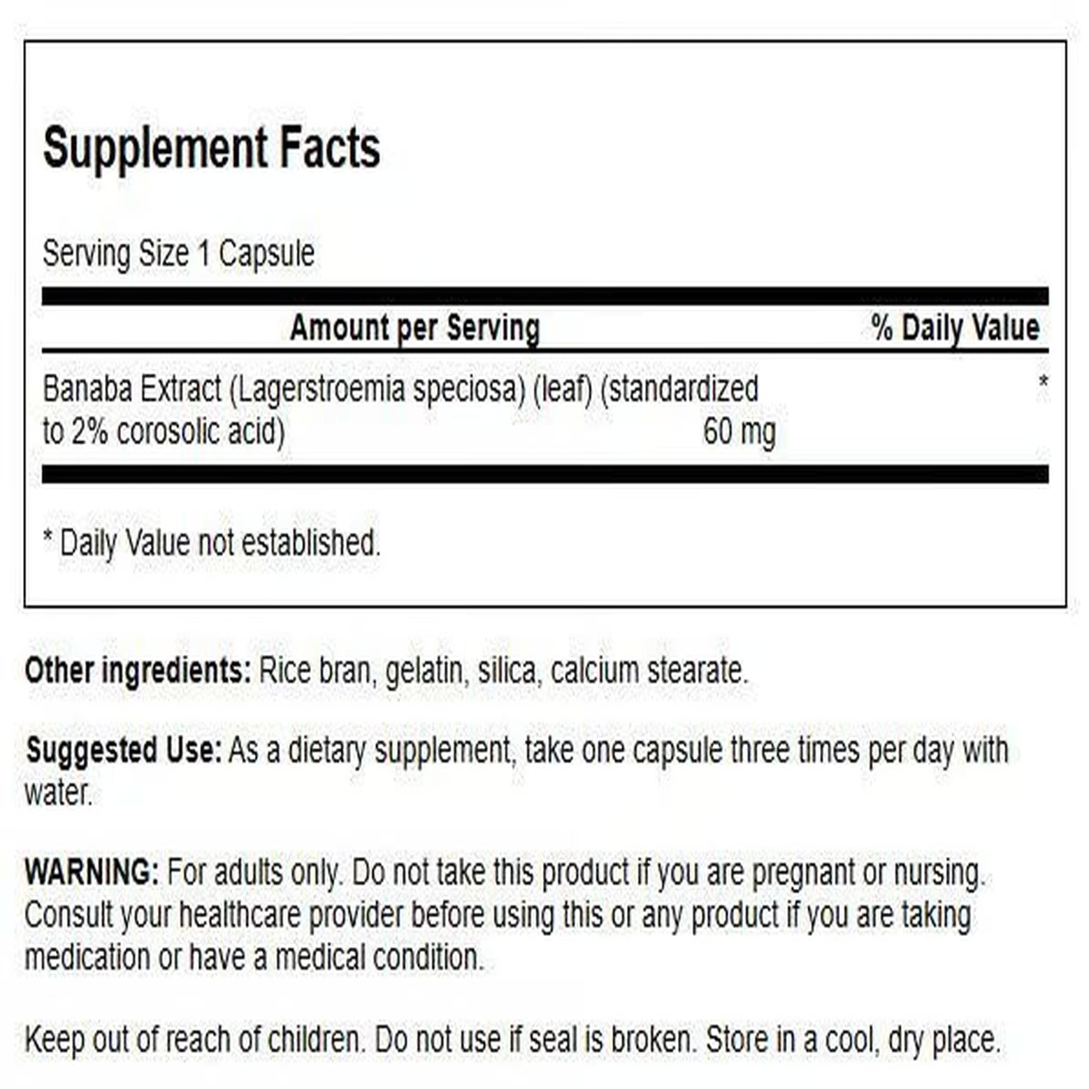 The bottle top view of Swanson Banaba Extract suggests easy daily use.