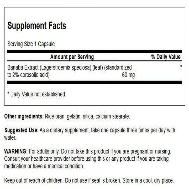 The bottle top view of Swanson Banaba Extract suggests easy daily use.