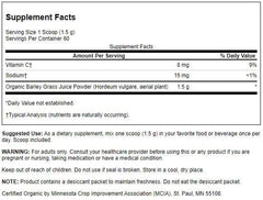 Swanson barley grass juice powder container close-up highlights immune health potential.