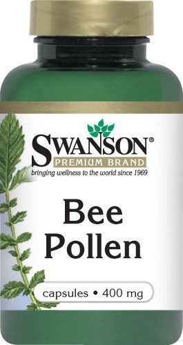 Swanson Bee Pollen 400 mg packaging—rich antioxidant profile for daily wellness.