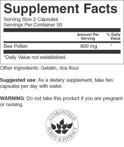 Swanson Bee Pollen 400 mg capsules—trusted GMP quality and third-party testing.