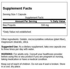 Swanson Bee Propolis 550 mg capsules ready for daily use to support respiratory health