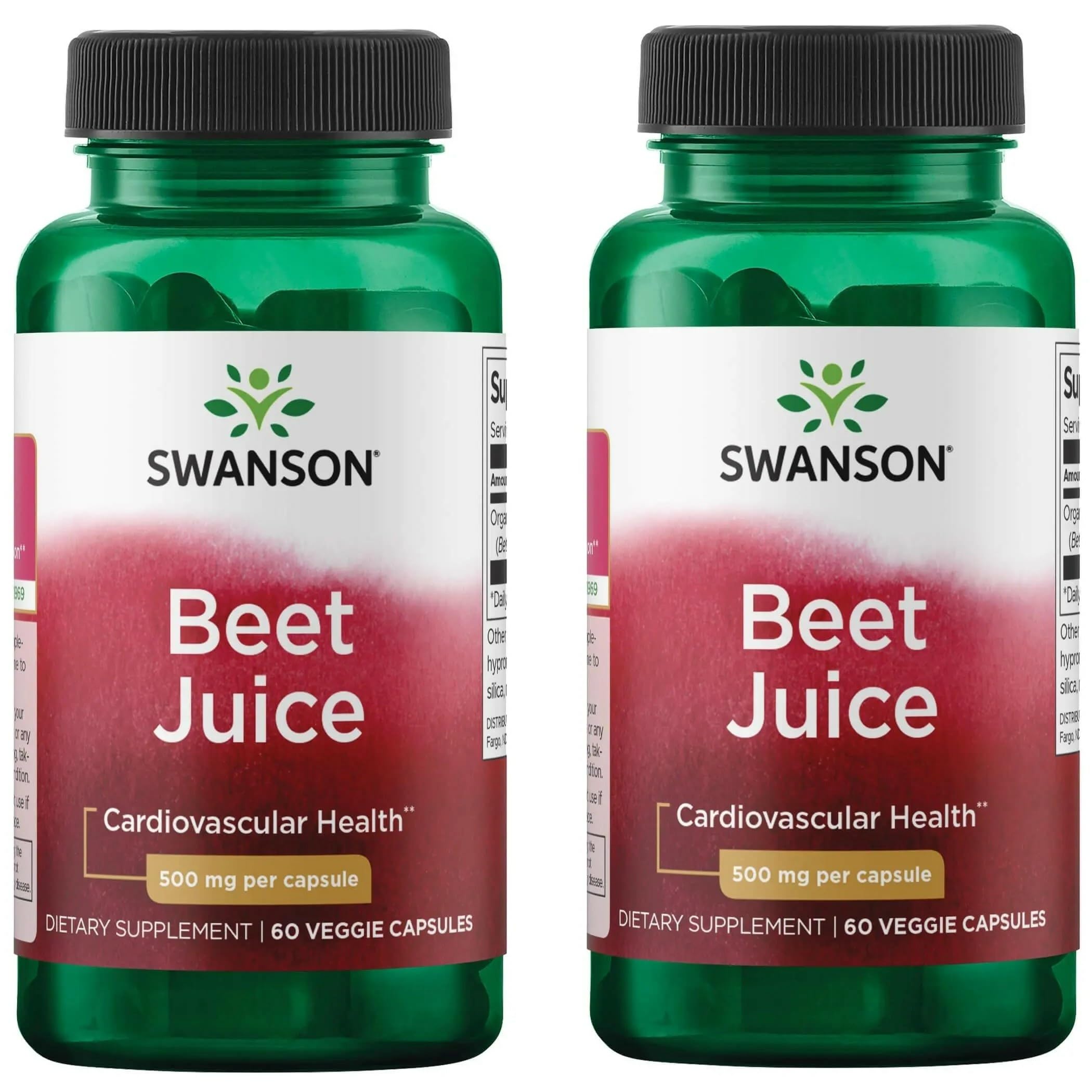 Swanson beet juice freeze-dried capsules bottle supports daily wellness routine