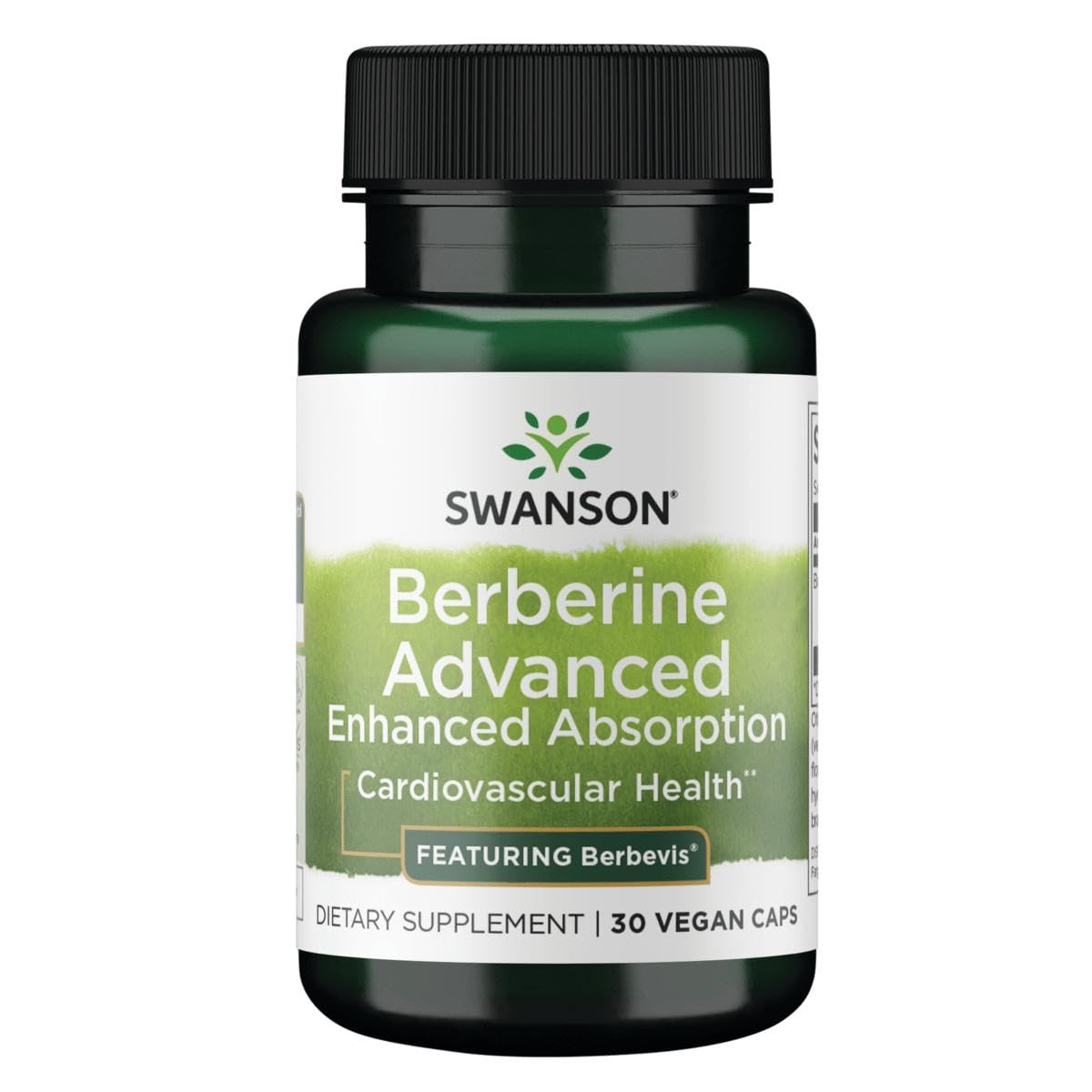 Swanson Berberine Advanced bottle front with Berbevis for enhanced absorption.