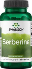 Swanson Berberine HCl bottle for daily metabolic health support.