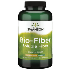 Swanson Bio-Fiber bottle displaying 750 mg capsules for daily digestion support.