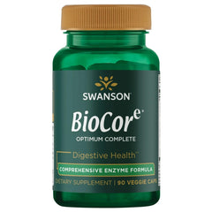 Swanson Biocore Optimum enzymes bottle front for daily digestive support.