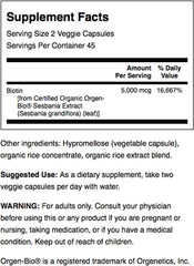 Swanson Biotin capsules image highlighting easy to swallow vegan capsules for energy-friendly metabolism and hair health