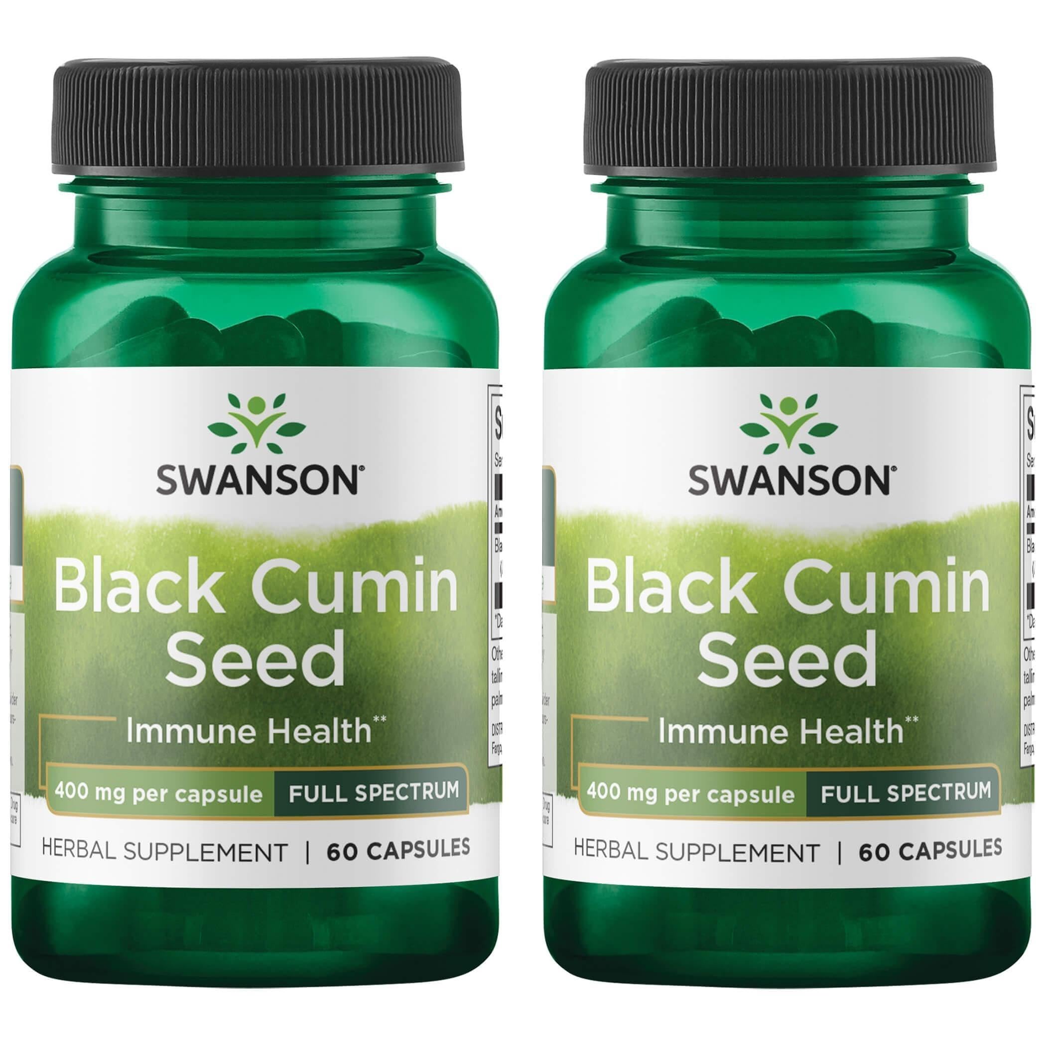 Swanson Black Cumin Seed 400 mg capsules for immune-support potential.