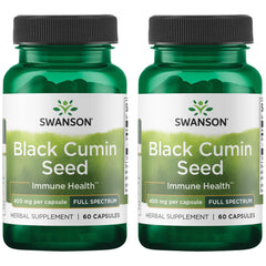 Swanson Black Cumin Seed 400 mg capsules for immune-support potential.