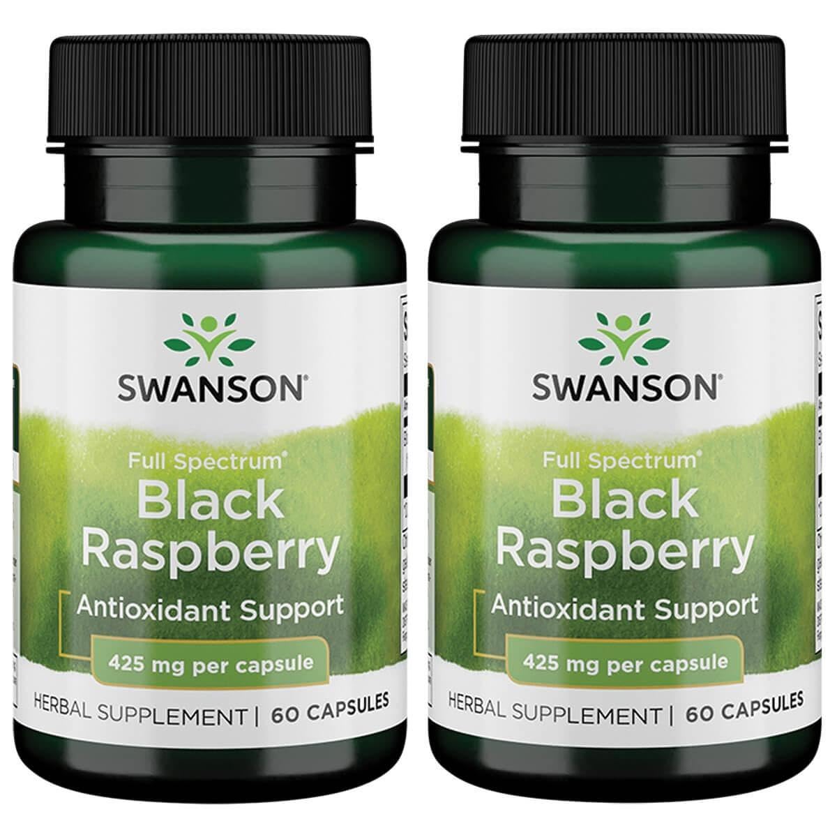 Swanson Black Raspberry bottle with capsules for daily wellness support and vitamin C.