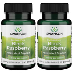 Swanson Black Raspberry bottle with capsules for daily wellness support and vitamin C.