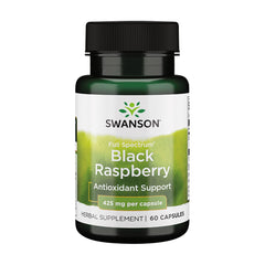 Swanson Black Raspberry capsules front view for daily wellness support.