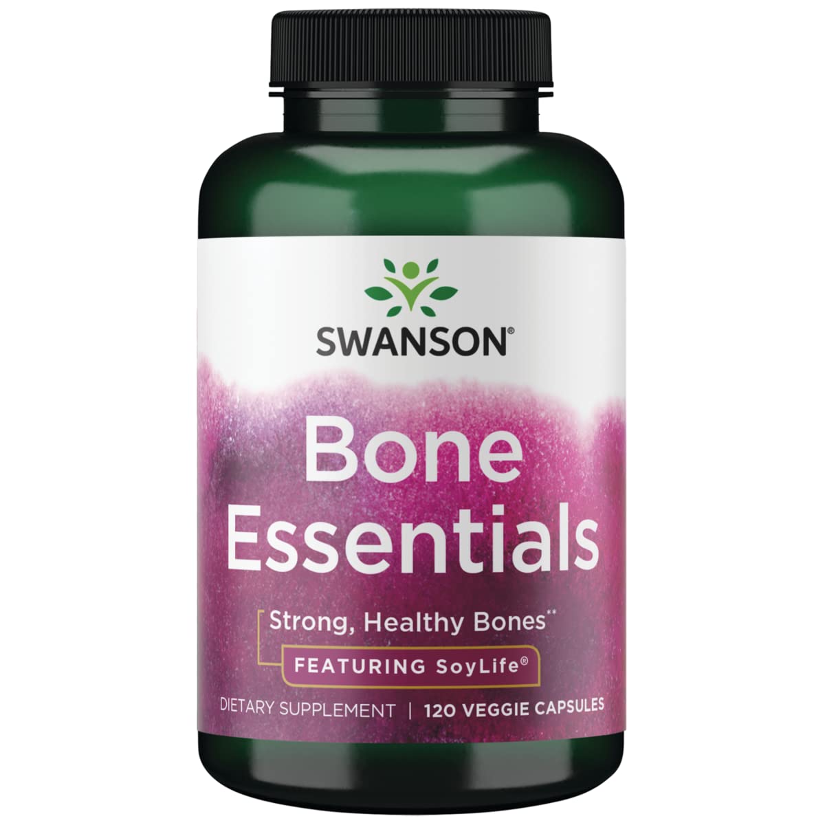 Swanson Bone Essentials bottle front showing gluten-free, non-GMO formula for daily bone support