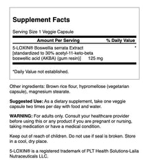 Swanson Boswellia label detail highlighting product name and capsule form for easy identification.
