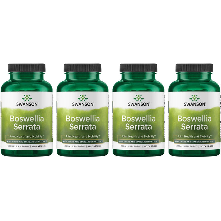 Swanson Boswellia Serrata bottle label closeup showing standardized extract for joint support