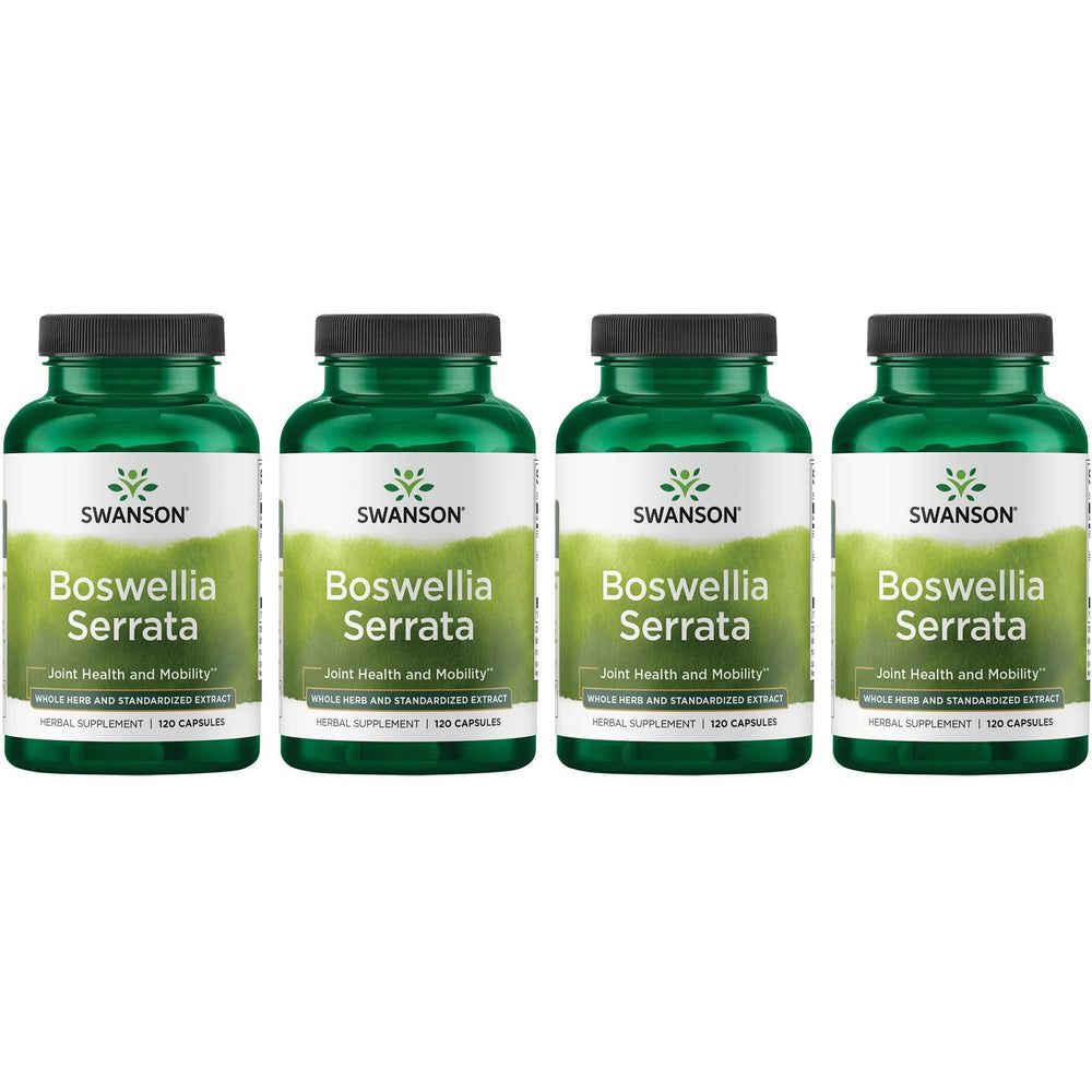 Swanson Boswellia Serrata bottle label closeup showing standardized extract for joint support