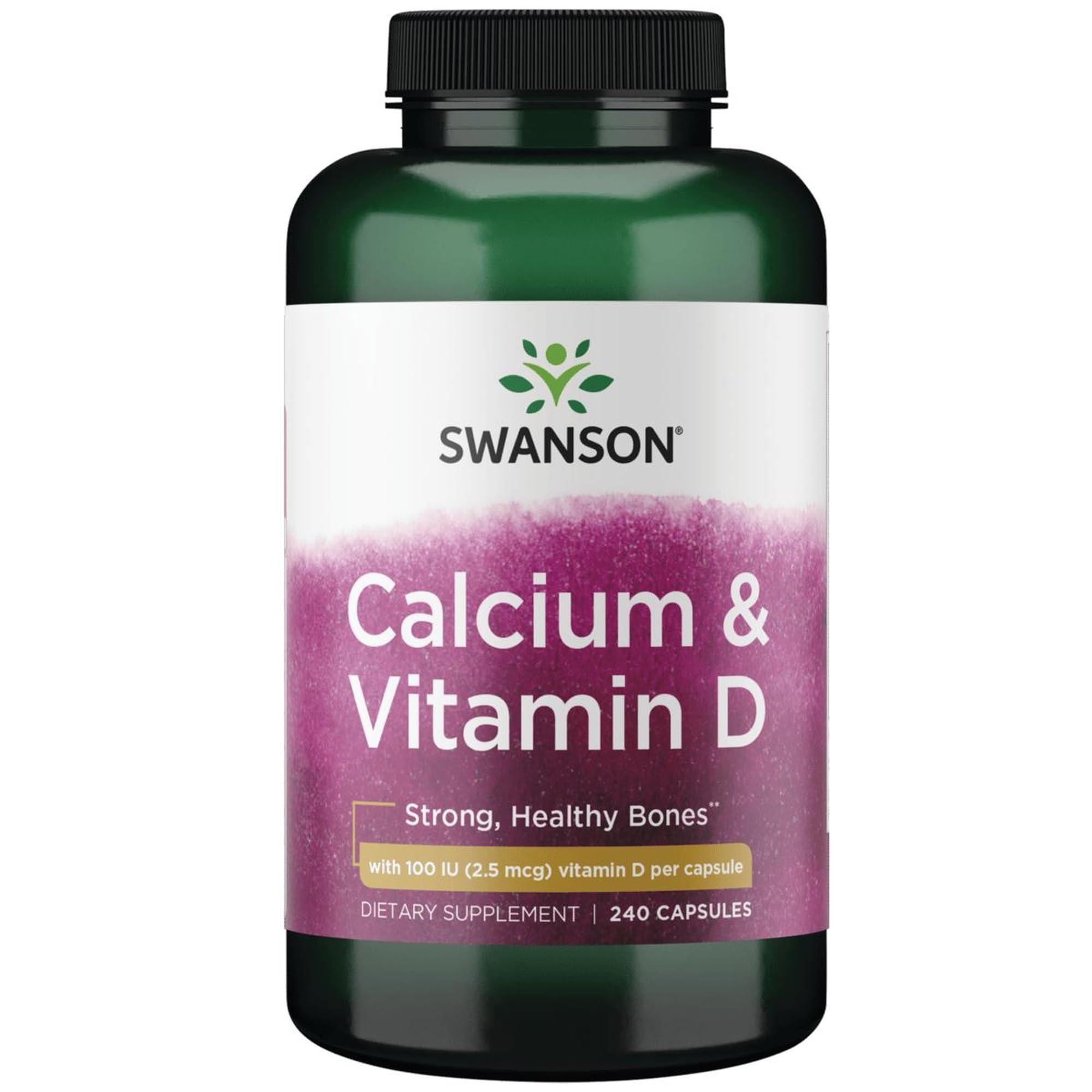Swanson Calcium Citrate Calcium Carbonate Complex bottle shown for bone health support.