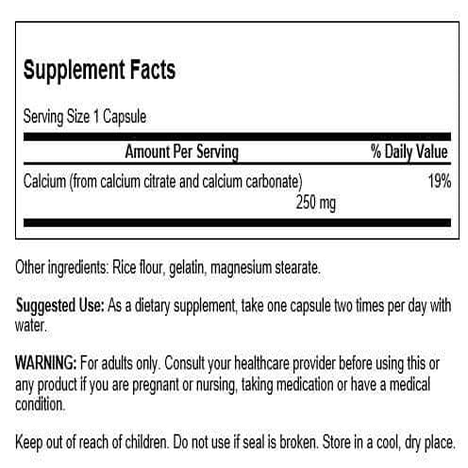 Swanson Calcium Citrate Complex bottle-pour showing convenient daily dosing