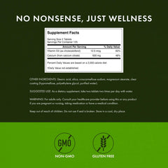 Label closeup highlights calcium citrate with vitamin D3 for improved absorption