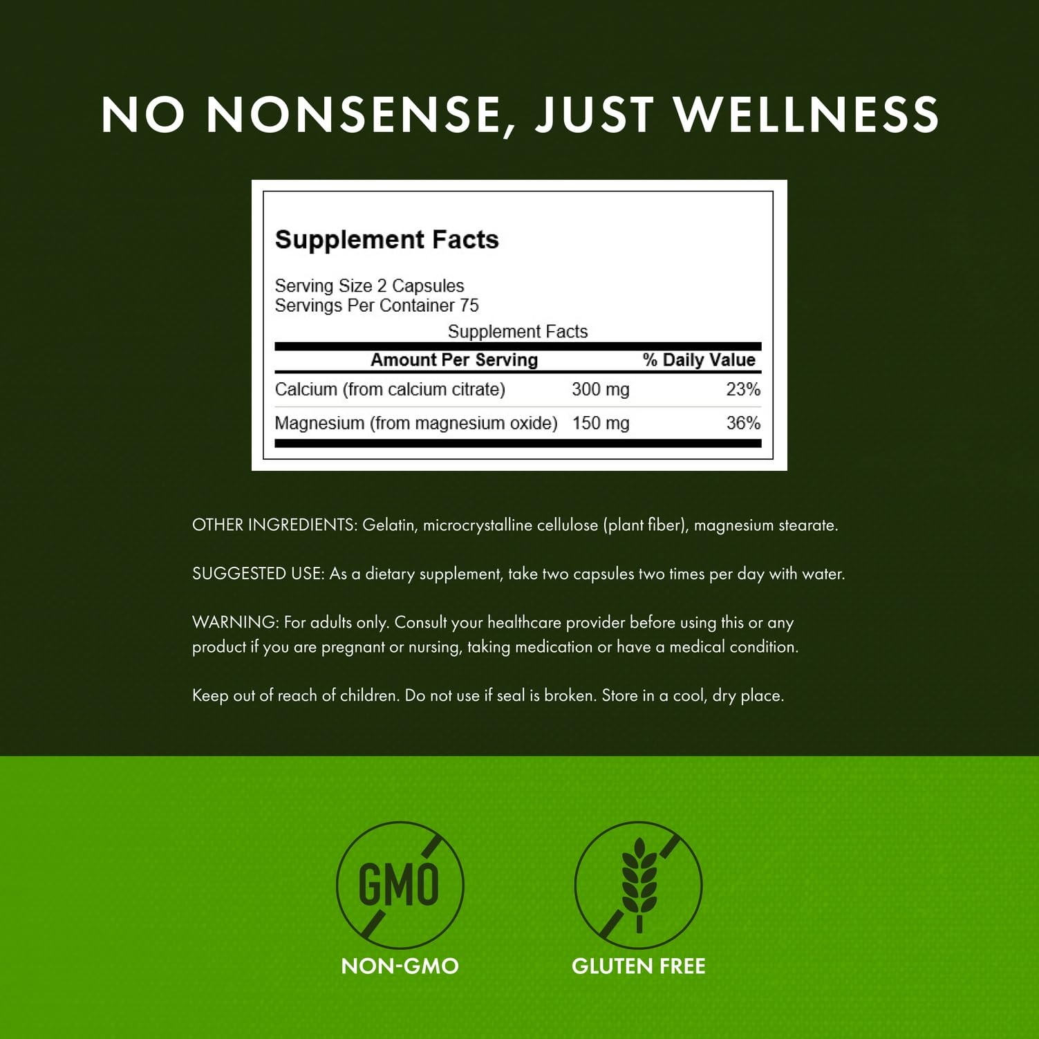 Swanson Calcium Citrate Plus Magnesium label close-up highlighting essential minerals.