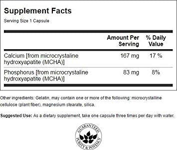 Swanson Calcium Micro Hydroxy with PHOS label, non-GMO and GMP-verified.