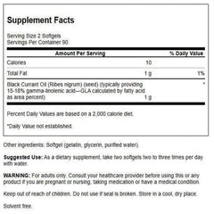 Swanson Black Currant Seed Oil capsules ready for daily immune support.