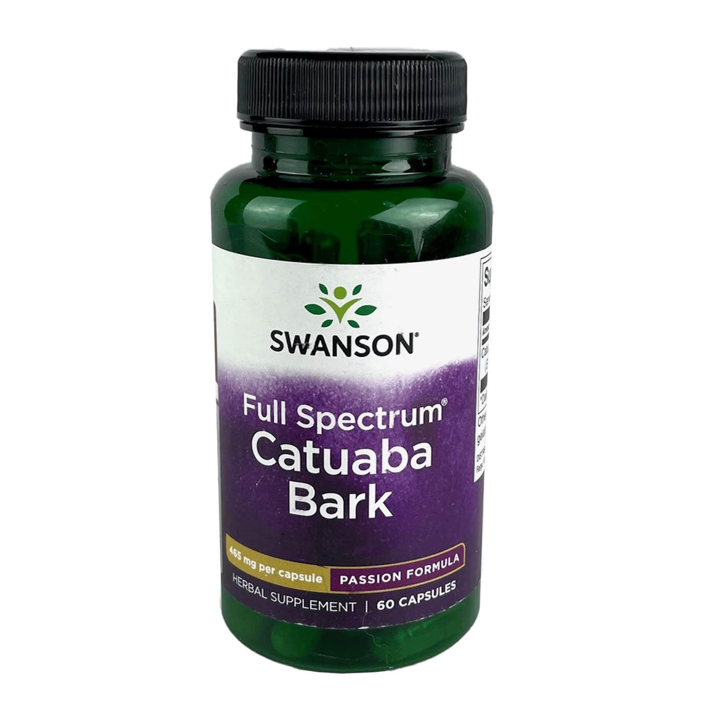 Swanson Catuaba Bark capsules bottle front may support energy and daily stamina.