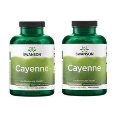 Swanson Cayenne bottle front view showing natural capsule formula for digestion support.