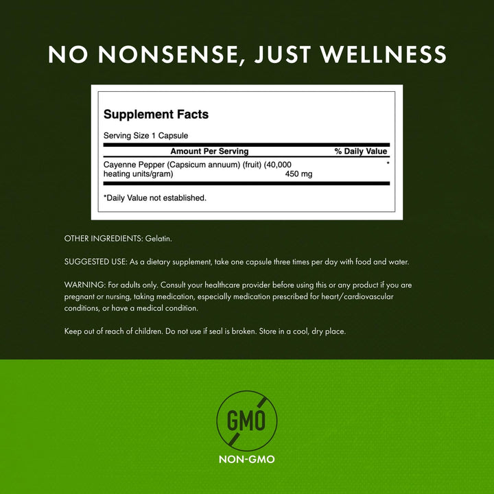 Swanson Cayenne circulation support visual implying cardiovascular wellness potential
