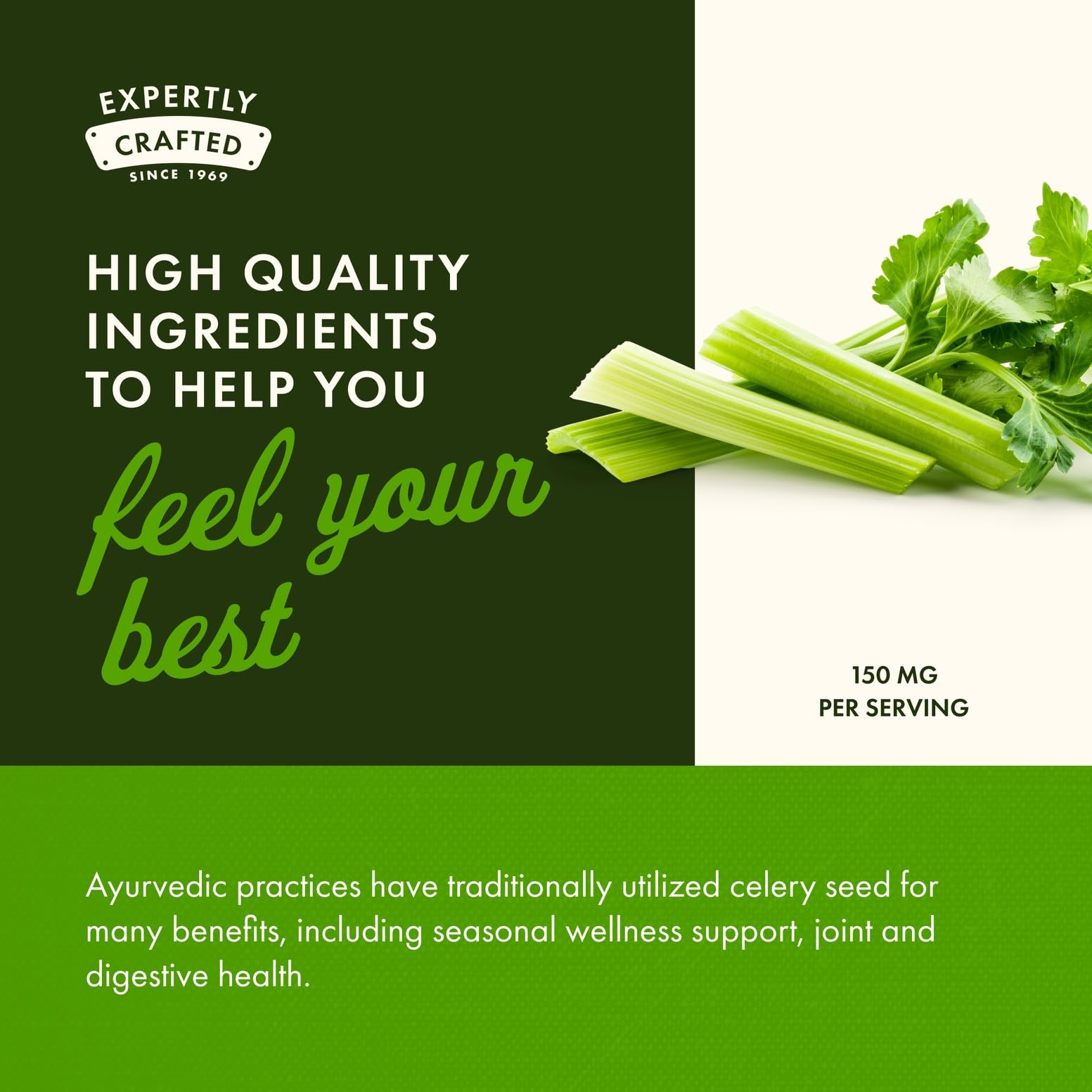 Swanson celery seed vitamin and nutrient list including B-6, C, K